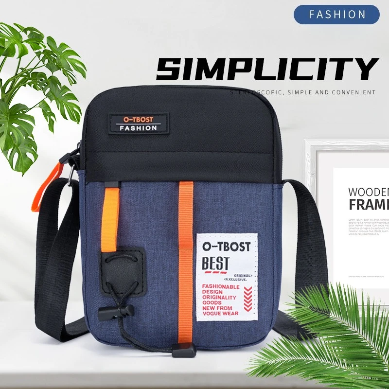 

Мужская сумка через плечо, модная и универсальная, простая и удобная в выходе сумка через плечо, прочный и портативный небольшой рюкзак для улицы