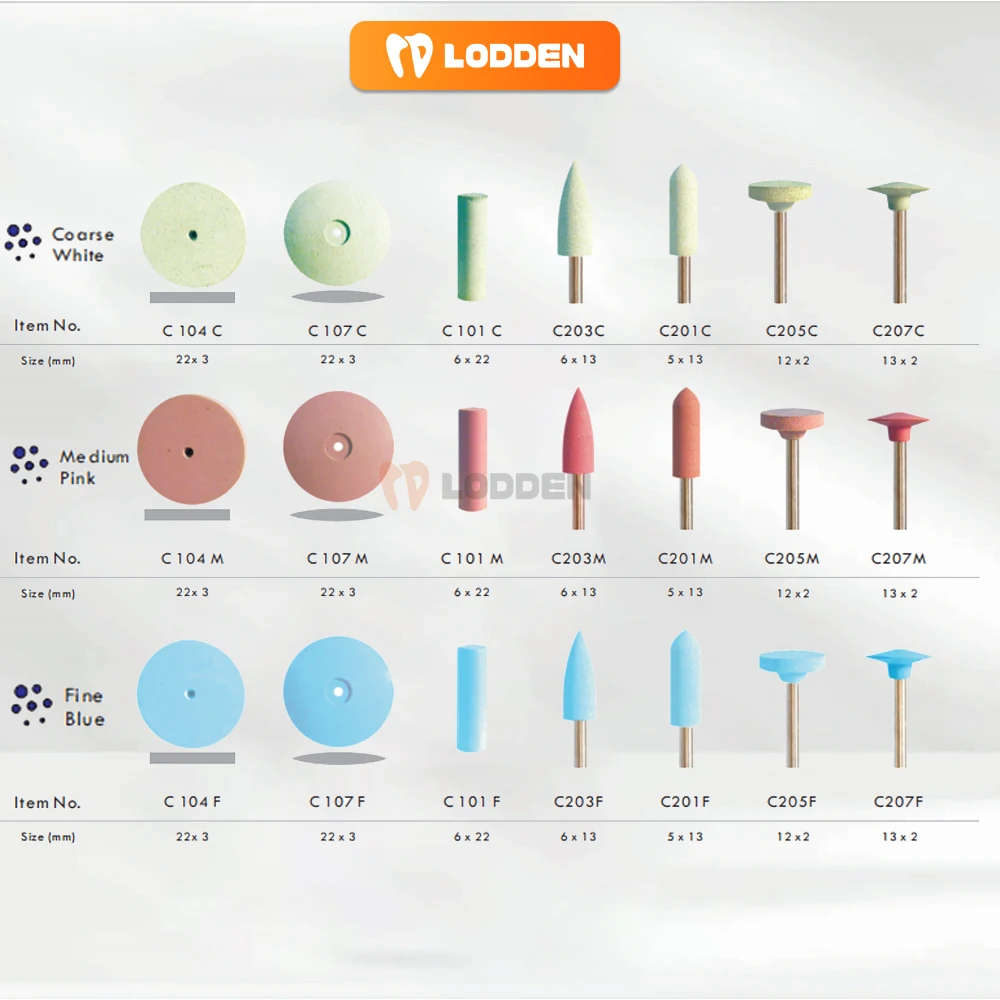 

10pcs Dental Polishing Wheels Burs Coarse /Medium /Fine Silicone Rubber Polisher for Dental Jewelry Rotary Tool