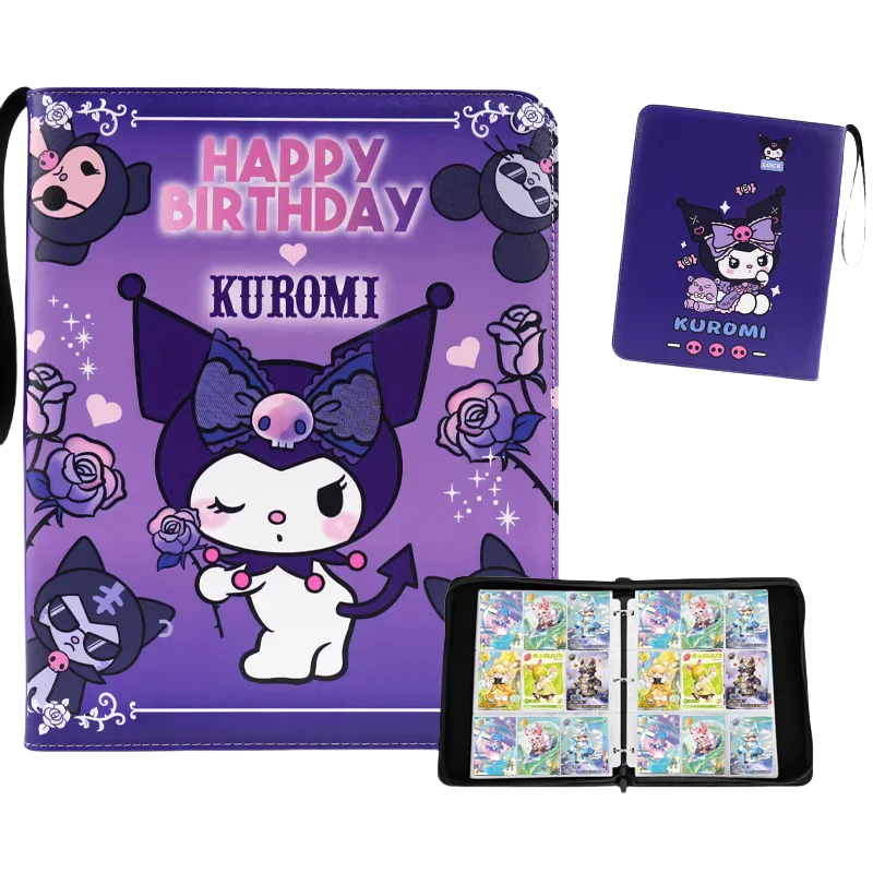 400/900 個サンリオカードアルバムブックフォルダー 4/9 カードスロットコレクションジッパーダブルポケットジッパーカードバインダーホルダーおもちゃギフト