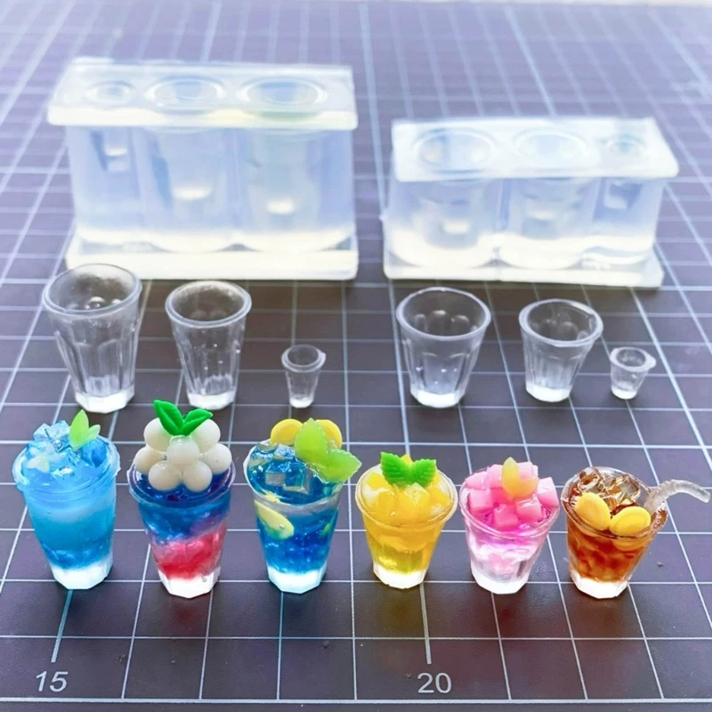 3D Jar Resin Mold Set Soft Silicone Mould Resin Cup Storage Container Mini Molds Unique Cylinder Bottle for Jewelry Making Tools