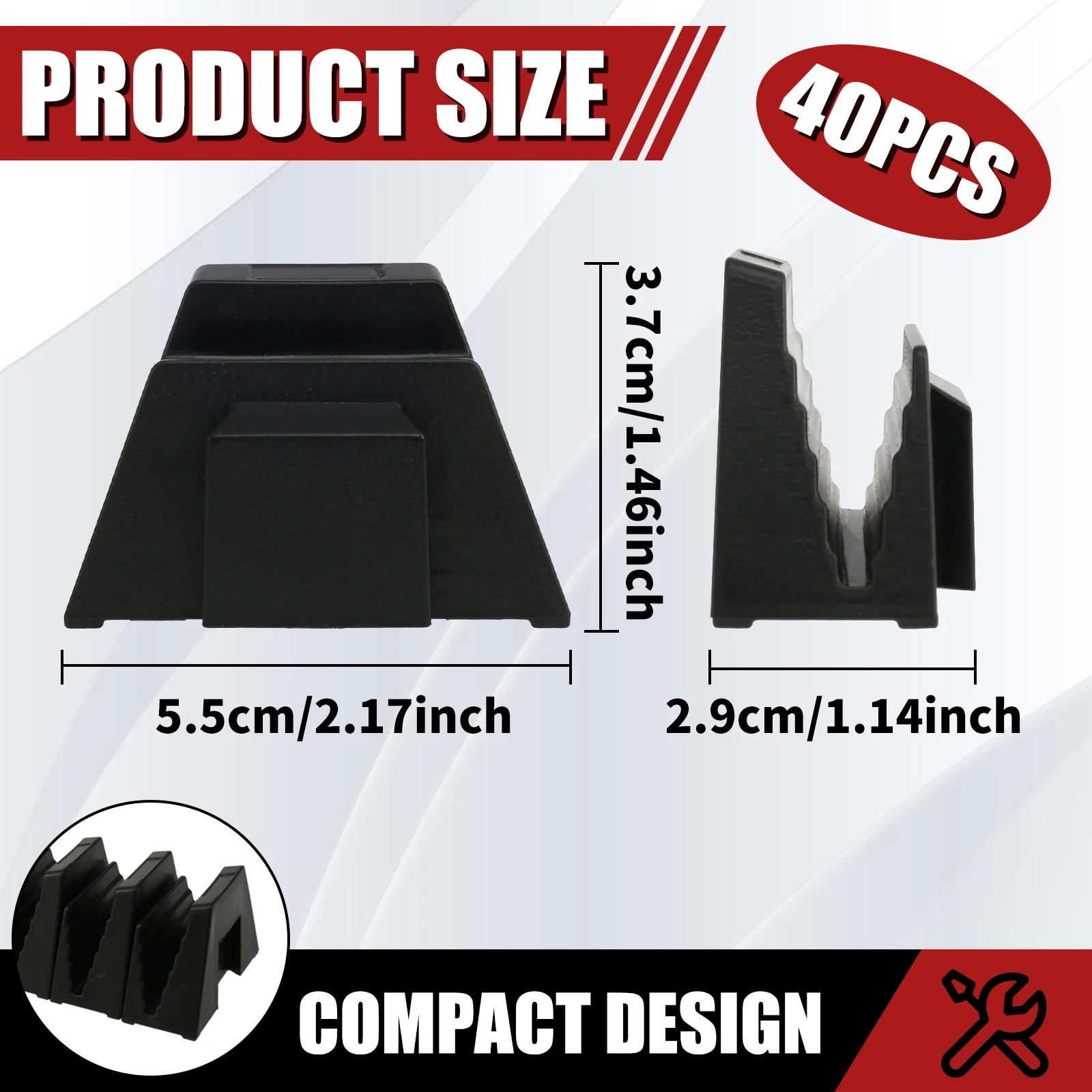 40Pcs Modular Wrench Organizer ABS Versatile Wrench Holder with Labels Space Saving Wrench Storage Rack Tool Accessories