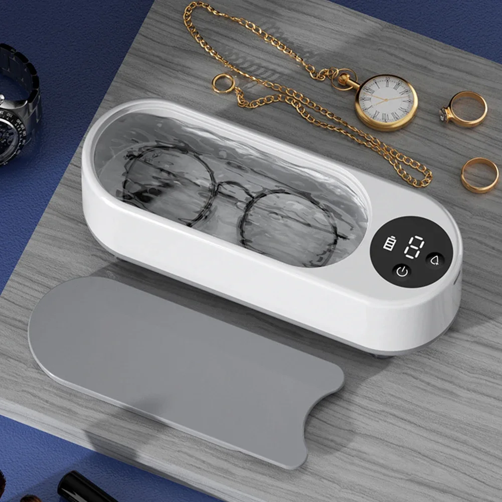 Ultrasonic Jewelry Cleaner Machine Portable Glasses Cleaner Retainer Cleaner Machine High Frequency Vibration for Ring Necklaces