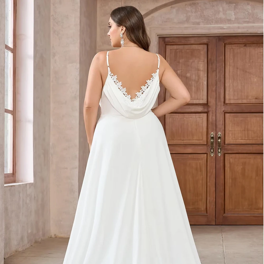 Customized Plus Size Elegant Long Satin Lace Butterfly Knot Wedding Dress Floor Length Simple Design  Butterfly Bridal Gown