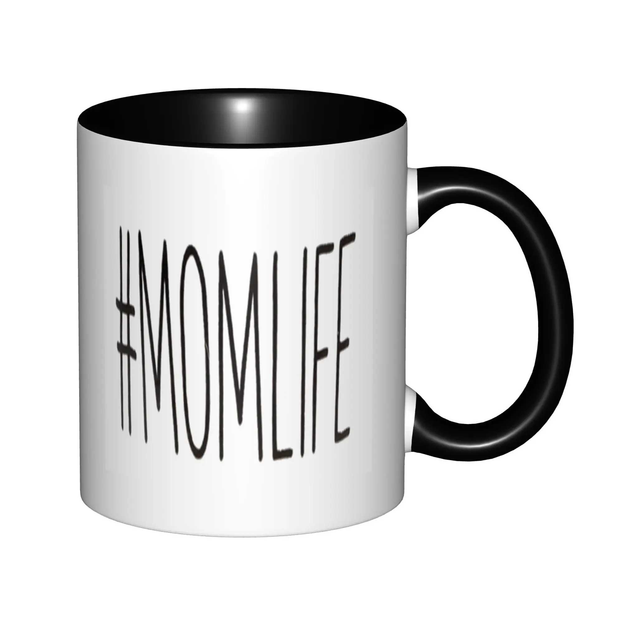 

Momlife For Moms, Her Lady Boss Coworkers Mugs With Black Handle Birthday Coffee Mugs Ceramic Tea Cups 11oz