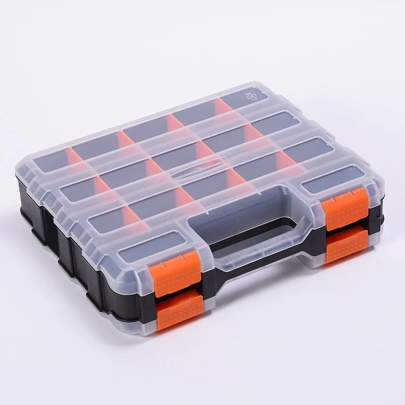 Portable Single/Double Sided Plastic Parts Box, Hardware Tool Accessory Organizer, Electronic Components Classification Case