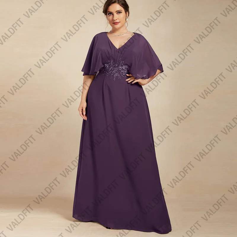 Customized Purple Mother of the Bride Dresses 2025 V Neckline Wedding Party Dress vestidos de fiesta elegantes 2024 para boda