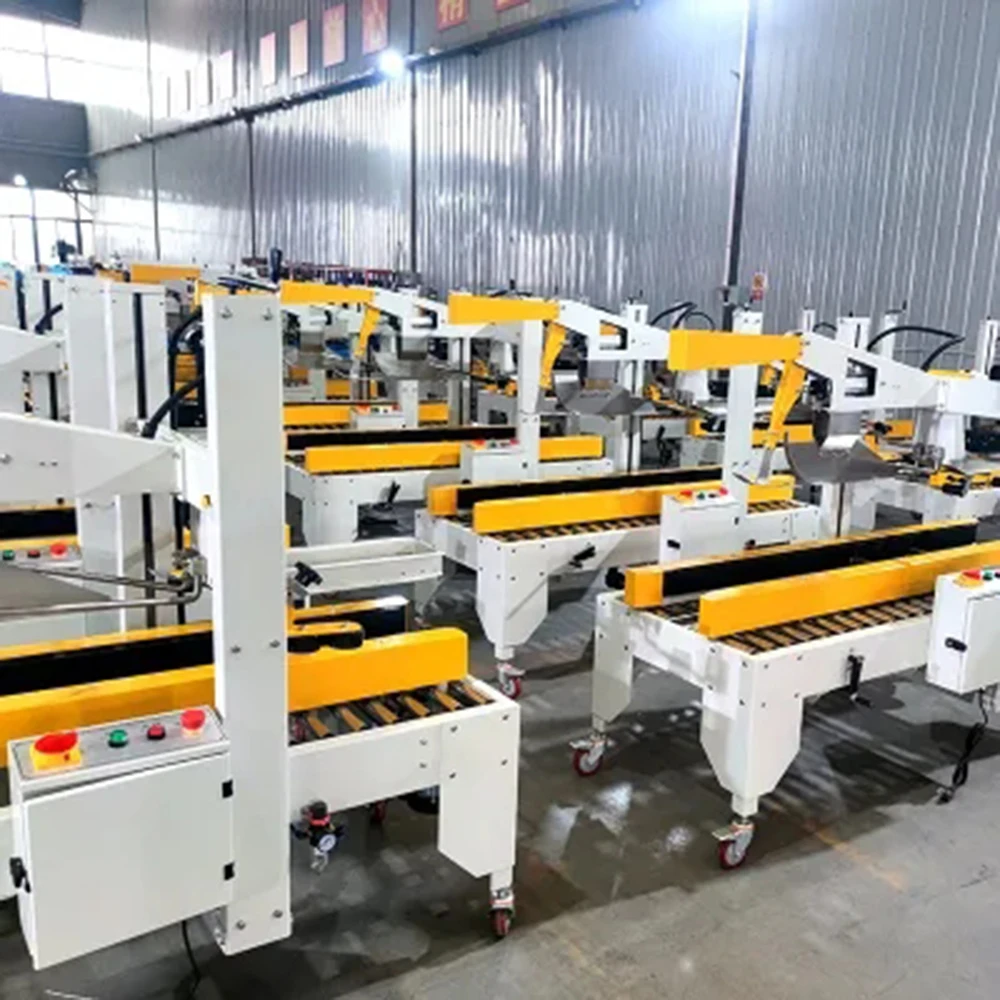 Fully Automatic Electric Flap Fold Paper Carton Box Case Sealer For Commodity Packaging