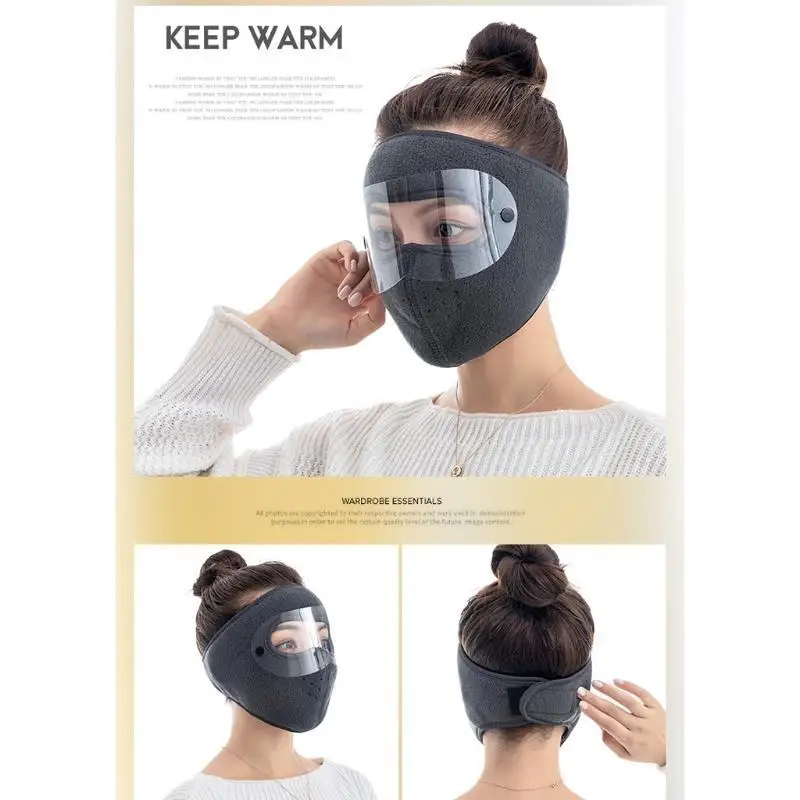 652F Winter Ears for Protection Face Mask Fleece Warm Face for Protection Cover Outdoor Windproof Mask Comfortable Brea