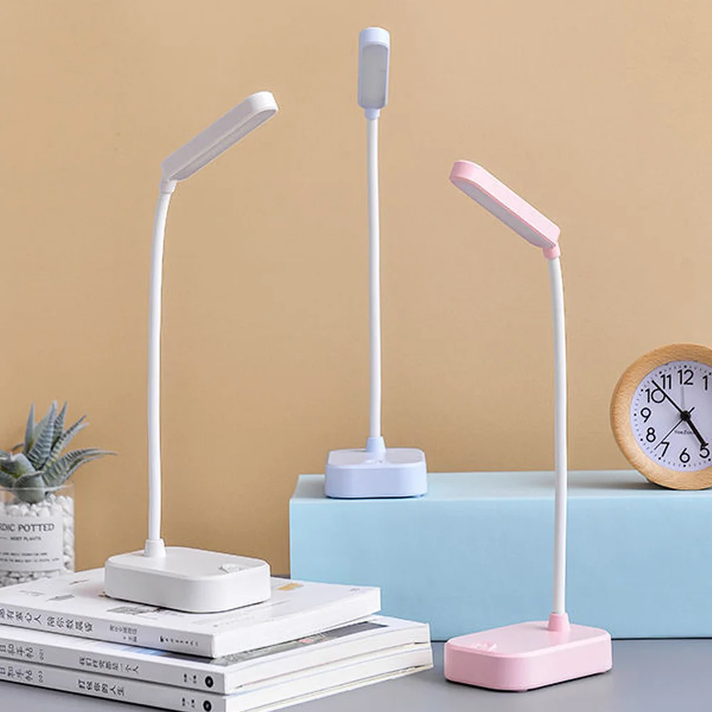 LED Eye Estudo Proteção Folding Desk Lamp, USB Plug-In Quarto Desk Lamp, Dormitory Bedside Estudante