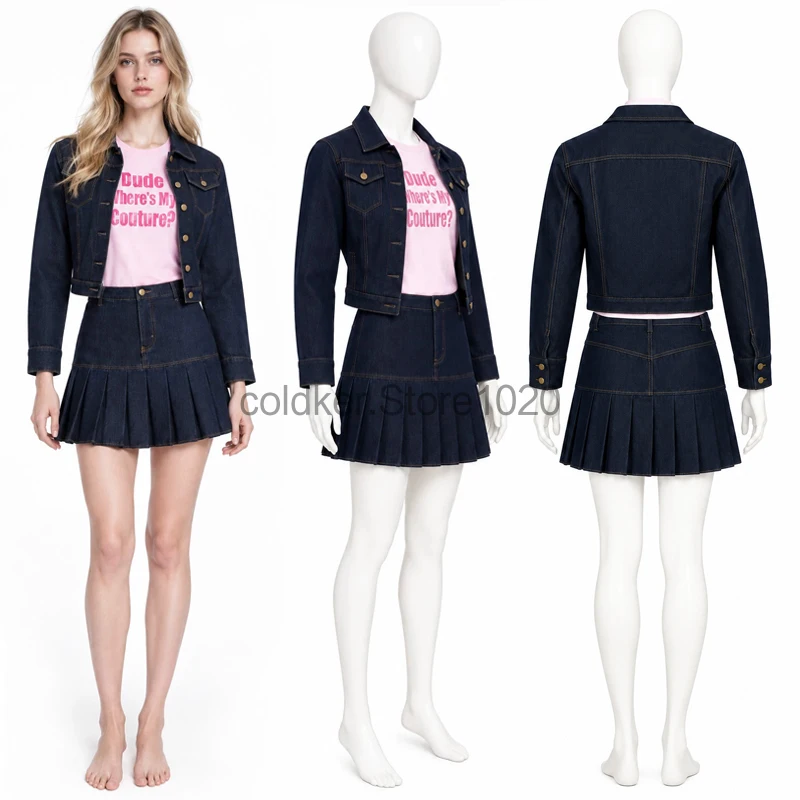 New White Chicks Cosplay Kevin Clothing for Men Women Fashion Denim Jacket Skirt Suit Adult Halloween Carnival Party Outfits
