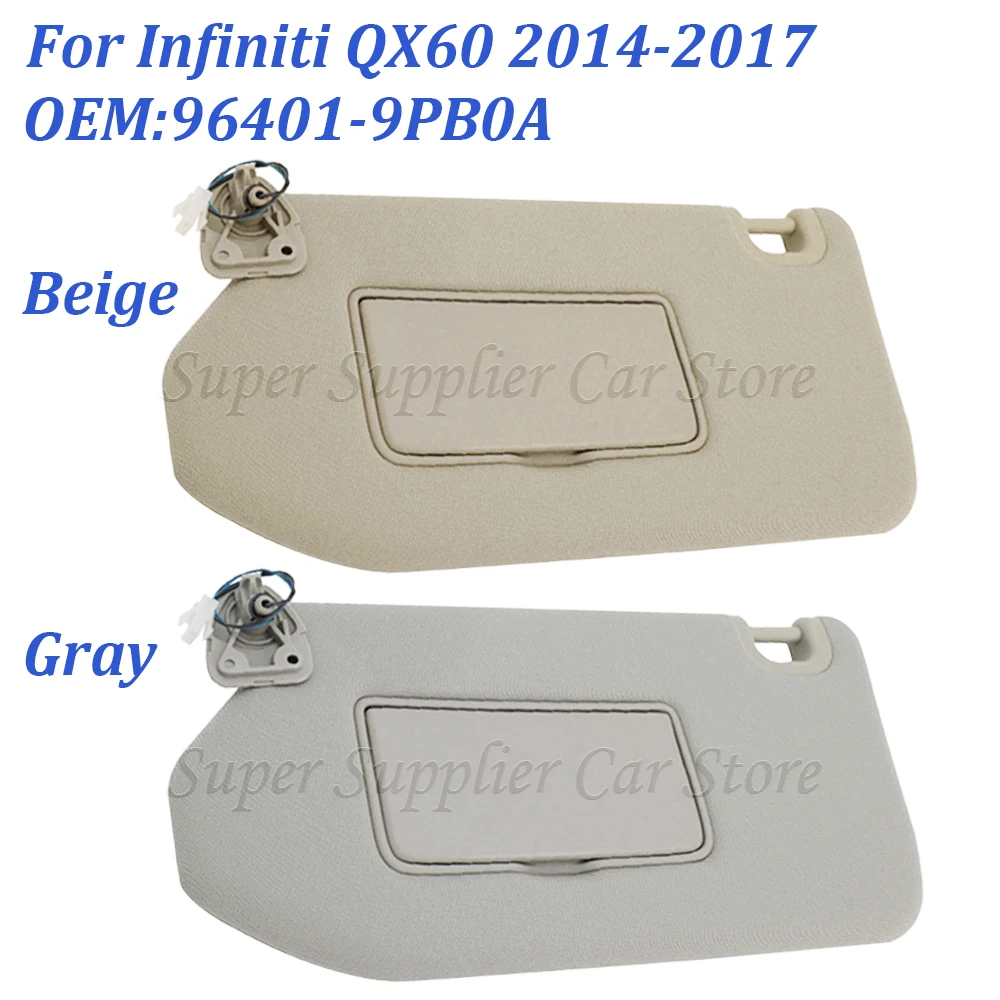 96401-9PB0A Sunvisor For Nissan Pathfinder R52 Left / Right Driver Car Sun Visor Shade 2013 - 2017 For Infiniti QX60 JX35