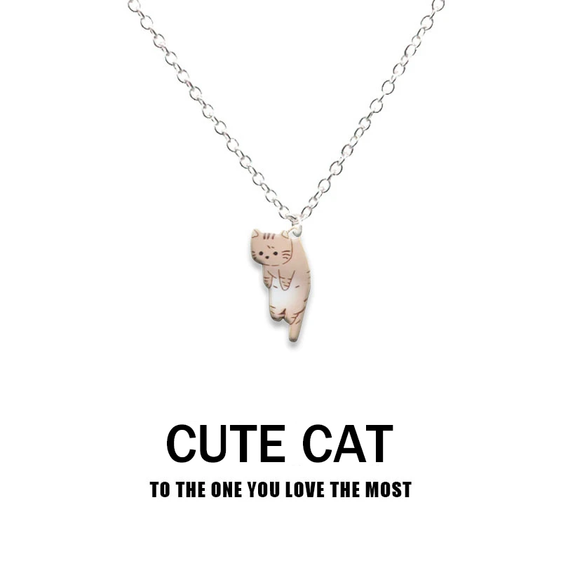 Neue Trendy Nette Katze Anhänger Halskette für Frauen Männer Exquisite Emaille Cartoon Kätzchen Halskette Partei Schmuck Zubehör Geschenke – Detail 12