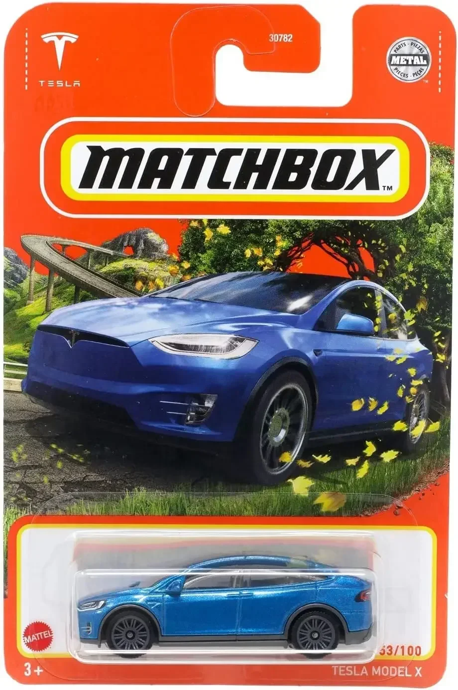 Original Mattel Matchbox Tesla Model X Car 1/64 Blue 53/100 White 59/100 Vehicle Toys for Boys Collection Children Birthday Gift