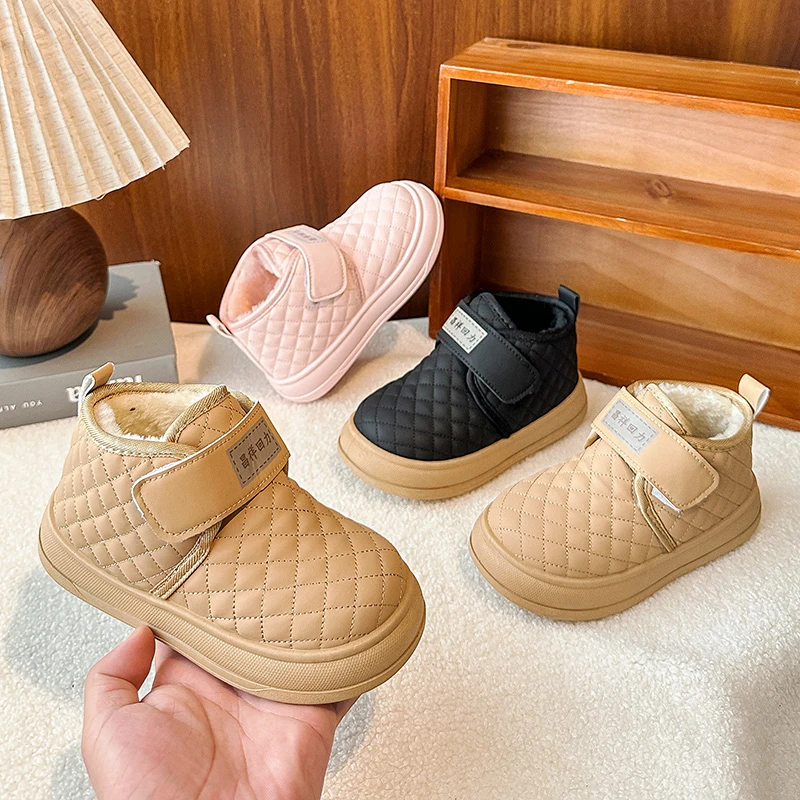 

Зимние зимние сапоги для маленьких девочек и мальчиков, детские уличные ботинки, детская теплая непромокаемая обувь, нескользящая обувь на мягкой подошве для малышей