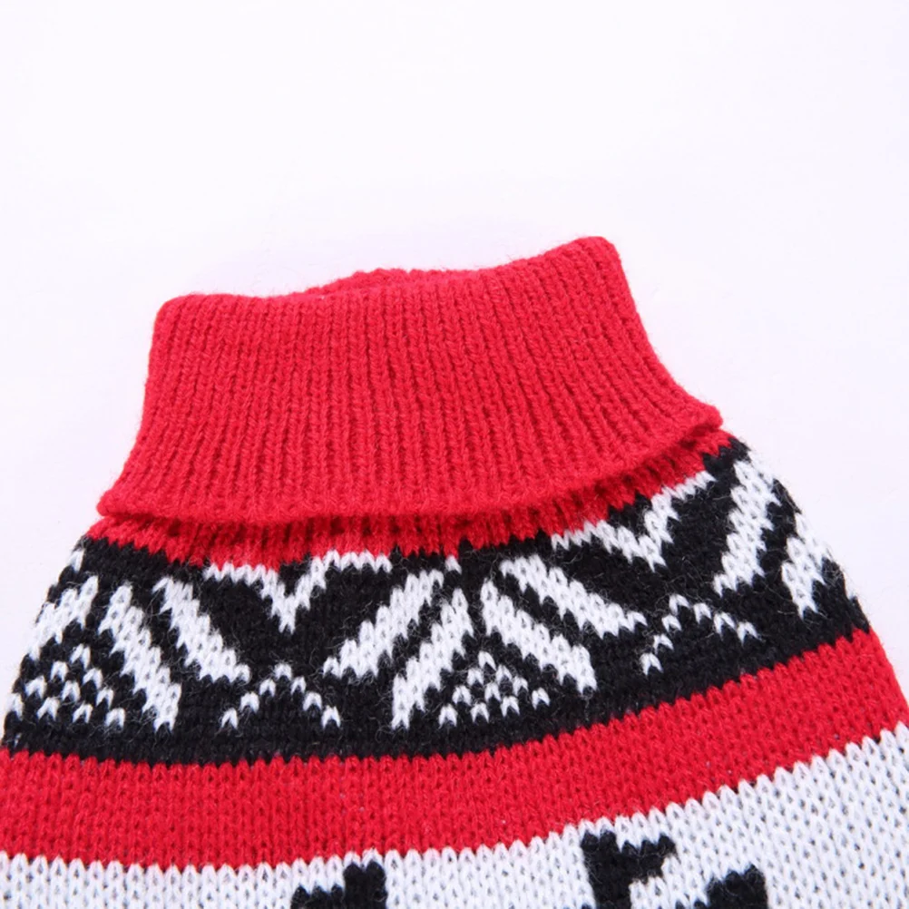 

Christmas Pet Sweater Turtleneck Xl Red Thick Warm Dog Winter Clothes Knitted Puppy Clothes Festive Outfit Pet Sweater