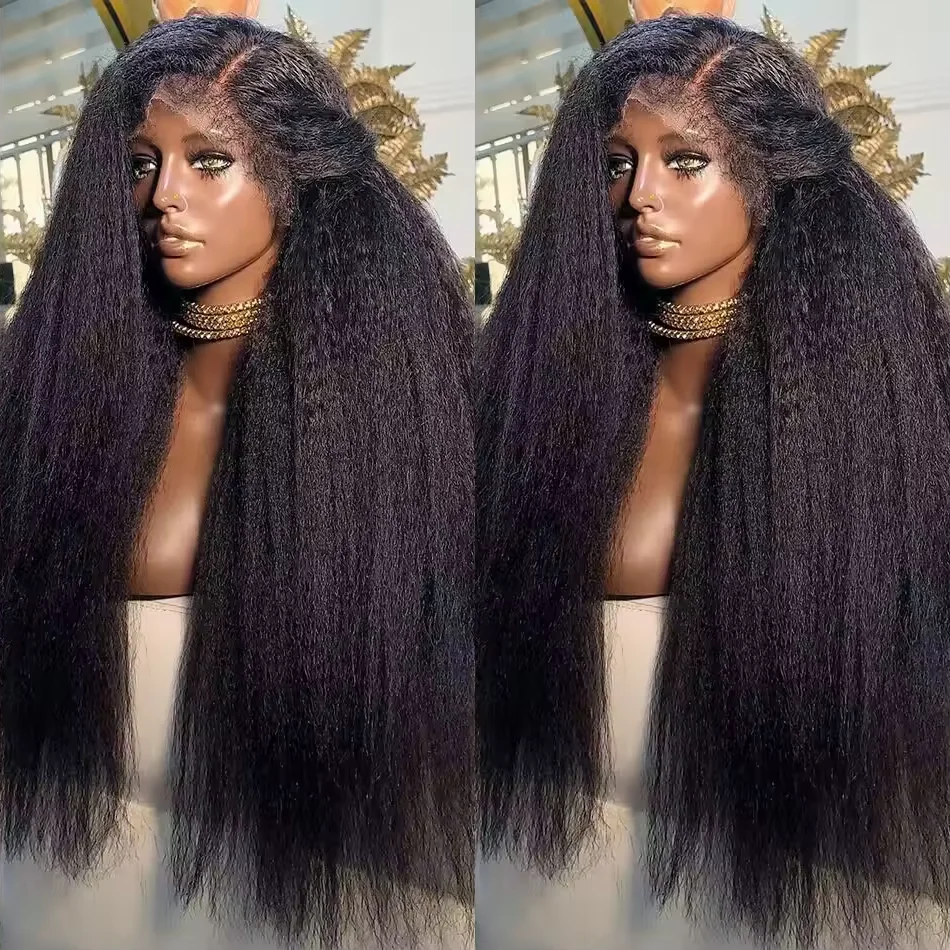 

34inch Kinky Straight Wig Human Hair 13x4 13x6 Lace Frontal Wigs Human Hair Wig 4x4 Lace Closure Wig Pre Plucked For Women