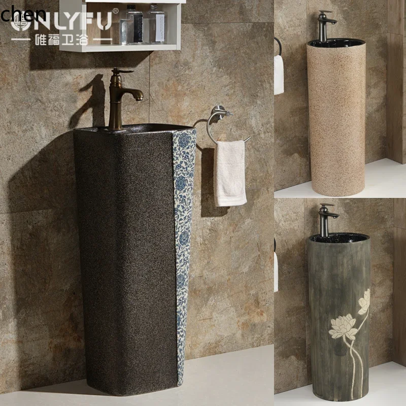r5.15 integrated floor-to-ceiling column personalized art basin balcony courtyard washbasin small
