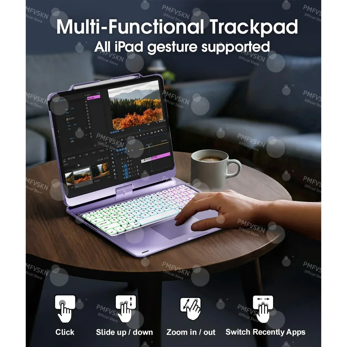 New 360° Rotatable Magic Keyboard Case For iPad Air 13 inch M4 2026 M3 M2 Pro 13 M5 M4 Tablet Cover For iPad Pro 12.9 2018-2022