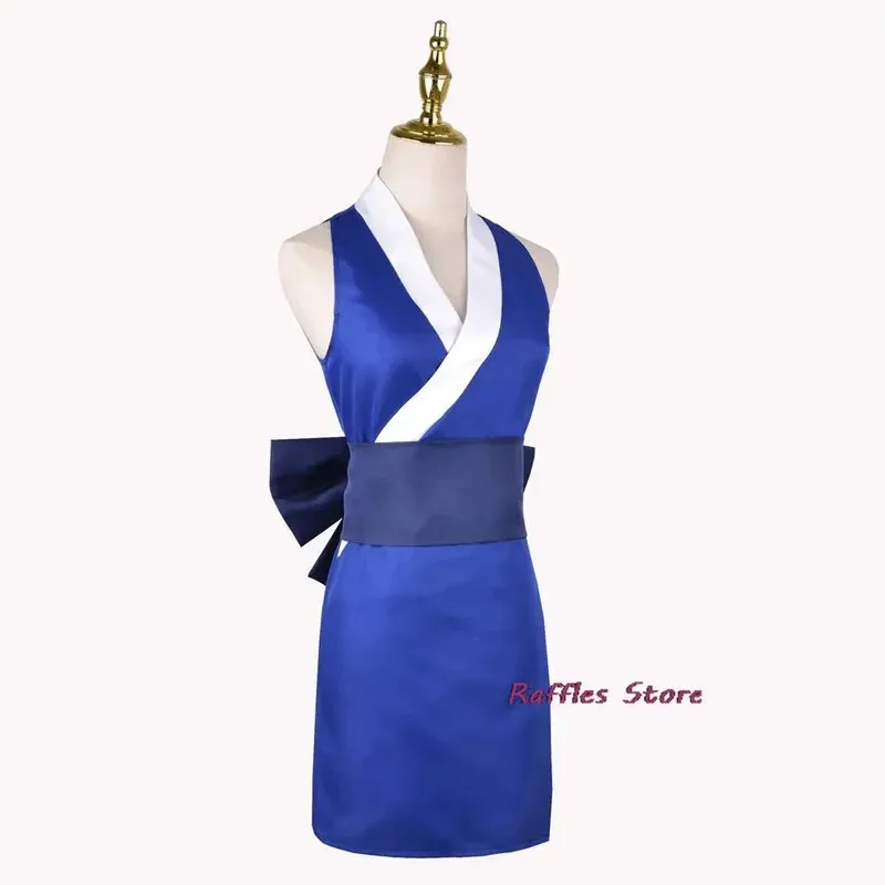 Costume cosplay anime CySuma, Prega il distretto di intrattenimento Atsutai, Uzui periferico, moglie Tengen, kimono blu, parrucca blu