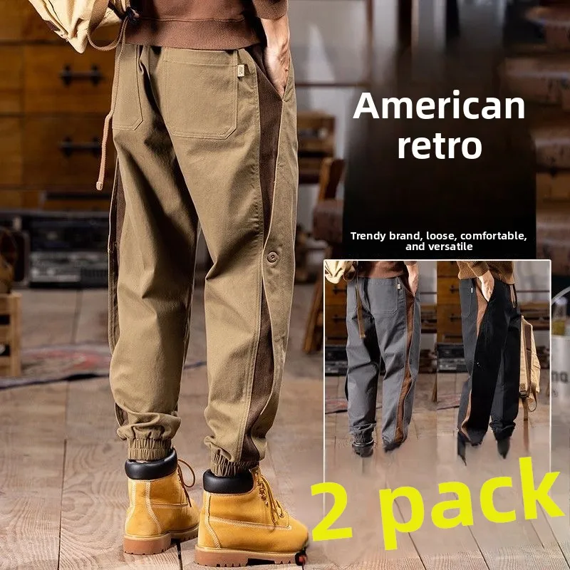 

Мужские рабочие брюки для весны и осени, эластичные, больших размеров, с манжетами, износостойкие, для работы на открытом воздухе, защитные рабочие штаны