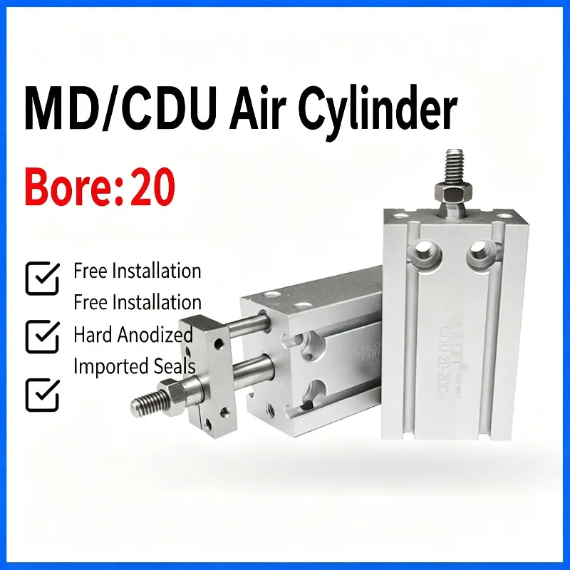 NEW Type Small pneumatic free installation cylinder CU CDU Series CU CDU 6 10 16 20 25 32-5D/10D/15D/20D/25D/30D/40D/50D