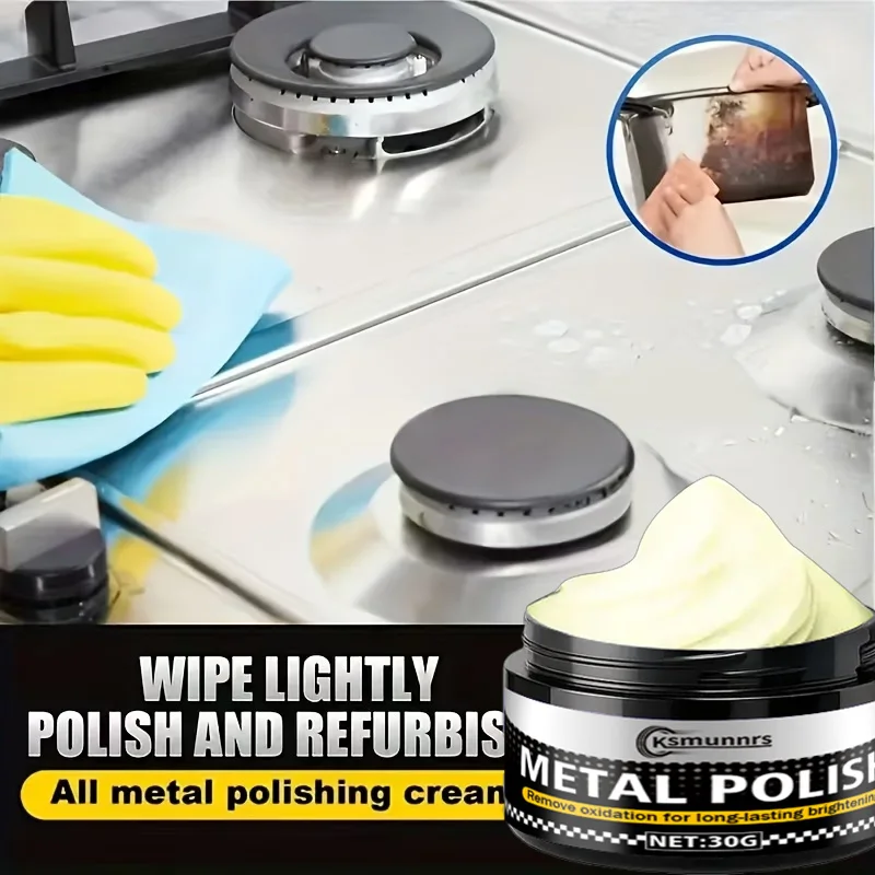 Metal Polish with Citric Acid - Multi-Purpose Brightener & Protector for Kitchen, Bathroom & Automotive Use, Easy-to-Apply Metal