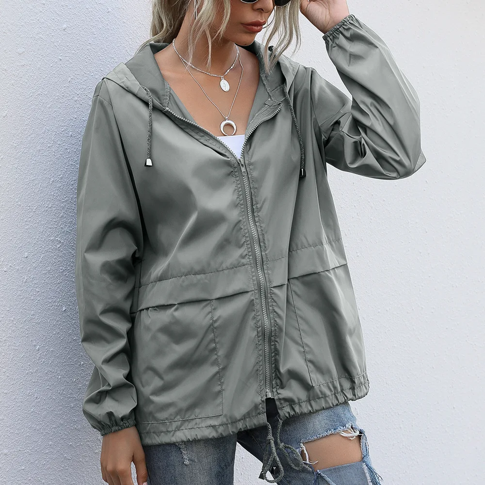 

Women Jacket Tactical Waterproof Windbreaker Jackets Female Hooded Hip-hop Pilot Windproof Coats Women's Outdoor Hiking Raincoat