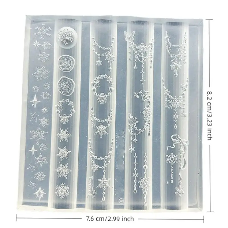 

Flowers Bowknot Horse Nail Silicone Relief Design Nail Art Mold 3D Decoration Accessories Transfer Template Nail Salon
