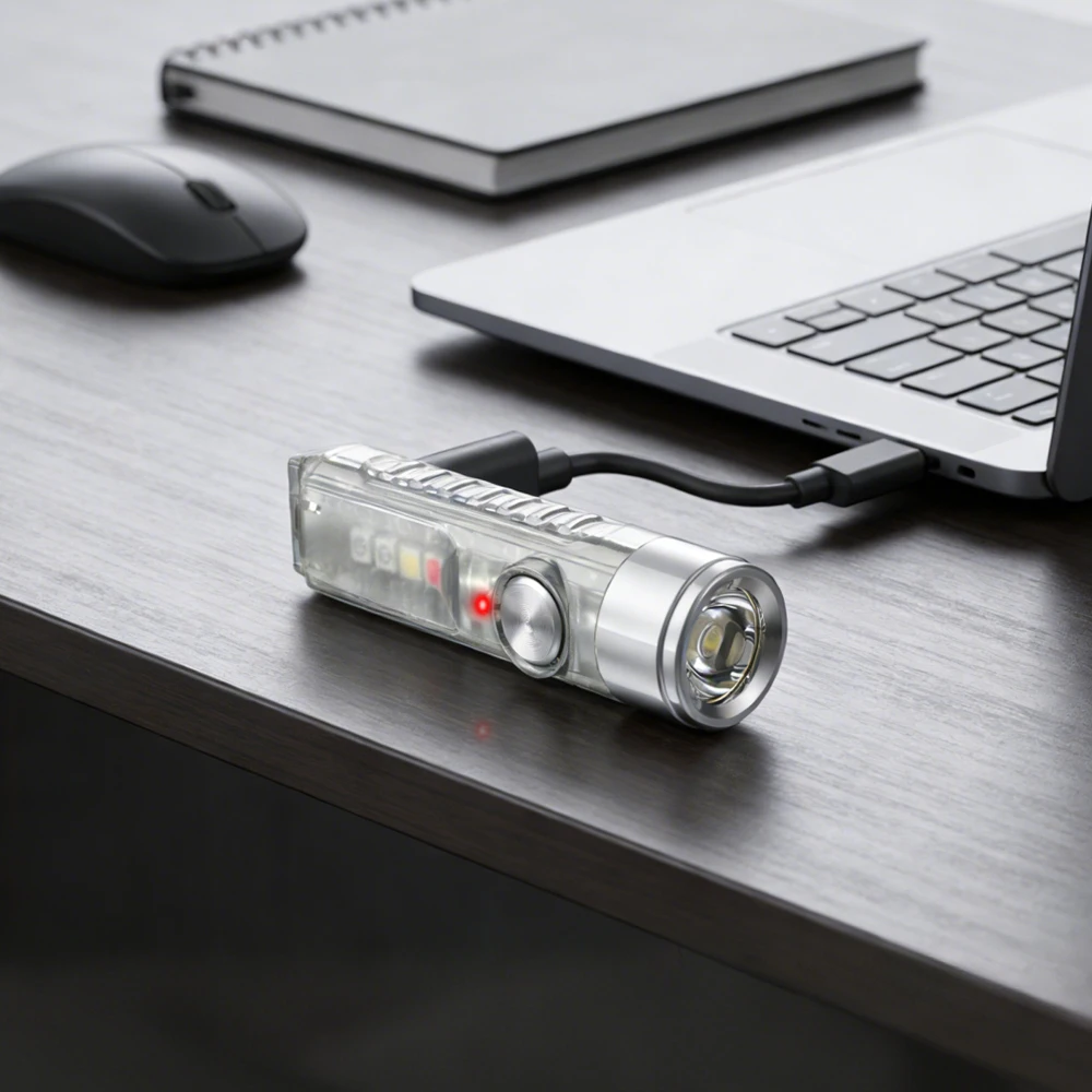 TUNENGE S11-2 Portable Flashlight Mini Keychain Flashlights 400 Lumens IP66 Waterproof For Outdoor 150m Distance Type-C Charging
