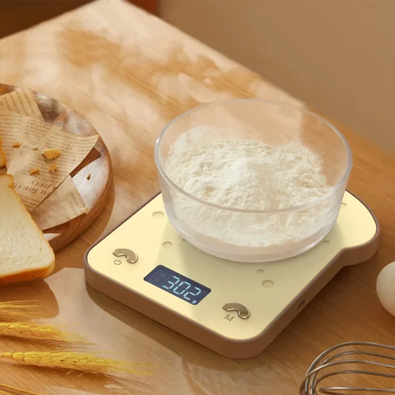 Toast-shaped Food Electronic Scale Household Accessories Kitchen Precise Baking Tool Small Gram Weight Platform Bread Food Scale