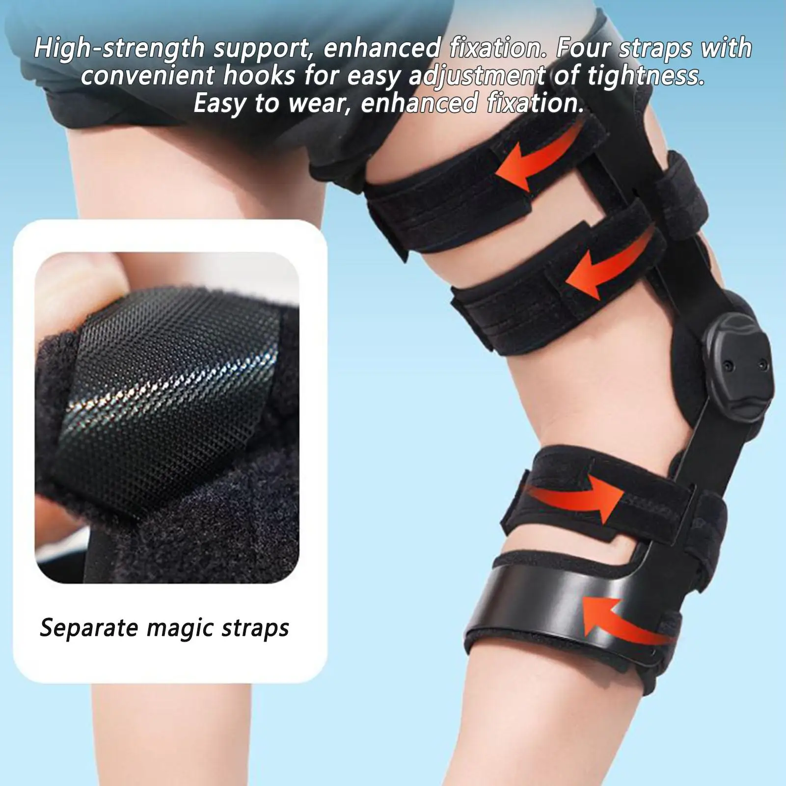360 Degree Wrapping Strap Knee Brace Hinged Knee Brace Side Stabilizer for Adults Men Women Runners PCL Injury Rehabilitation