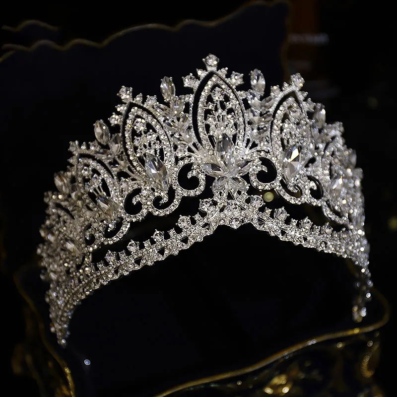 Korean Style  Crystal Princess Hair Crown Luxurious Bridal Wedding Hair Accessory for Women High-End Grand Design