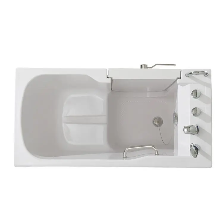 Factory Barrier Free Freestanding Modern Soaking Air Bubble Aromatherapy Elderly Bathing Solution With Drainer Acrylic Tub