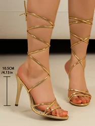 Women Round Toe Strap High-heeled Sandals Women Platform Slippers Female Summer Gold Fashion Sexy Pumps Flip Flops Zapatos Mujer