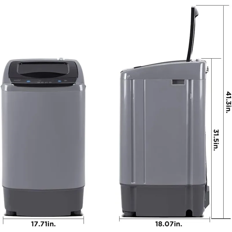 Portable Washing Machine, 0.9 cu.ft With LED Display, 5 Wash Cycles, 2 Built-in Rollers, Space Saving Full-Automatic Washer