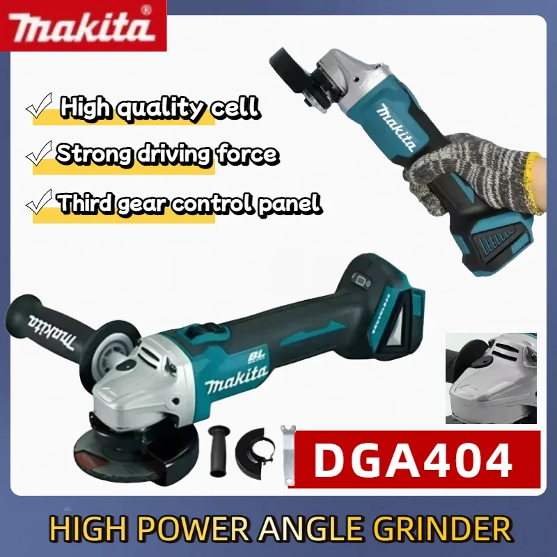 

Makita Power Tool Brushless 100mm DGA404Electric Angle Grinder Cordless Grinder Metal Wood Grinding Polishing Cutting Machine