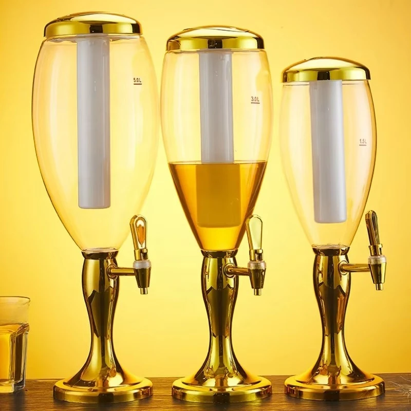 

Машина для приготовления напитков в отеле, пивная башня, 5 л, бытовая соковыжималка с краном и трубкой для льда, диспенсер для пивной башни