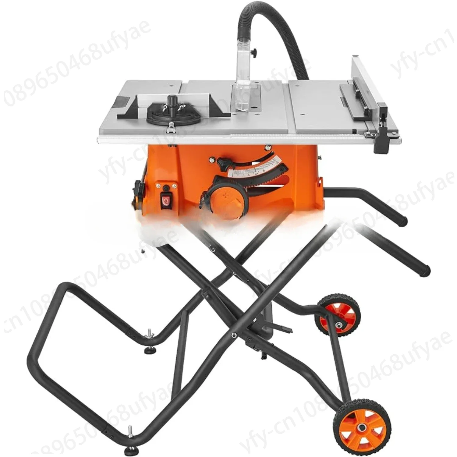 Table Saw w/ Stand, 10-in 15-A, 25-in Max Rip Capacity, 40T Blade, Portable Compact Tablesaw w/Sliding Miter Gauge