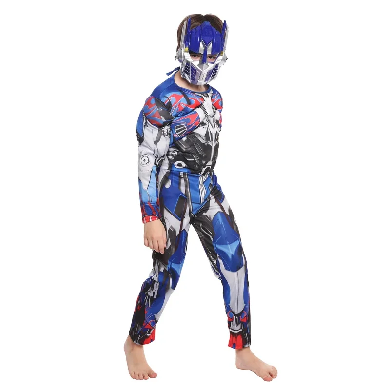 جديد 2025 أزياء الهالوين بوريم للأطفال أوبتيموس العضلات برايم بدلة سيارات روبوت بذلة للأولاد الخارق لأسبوع الكتاب بيت تشيلبير 002