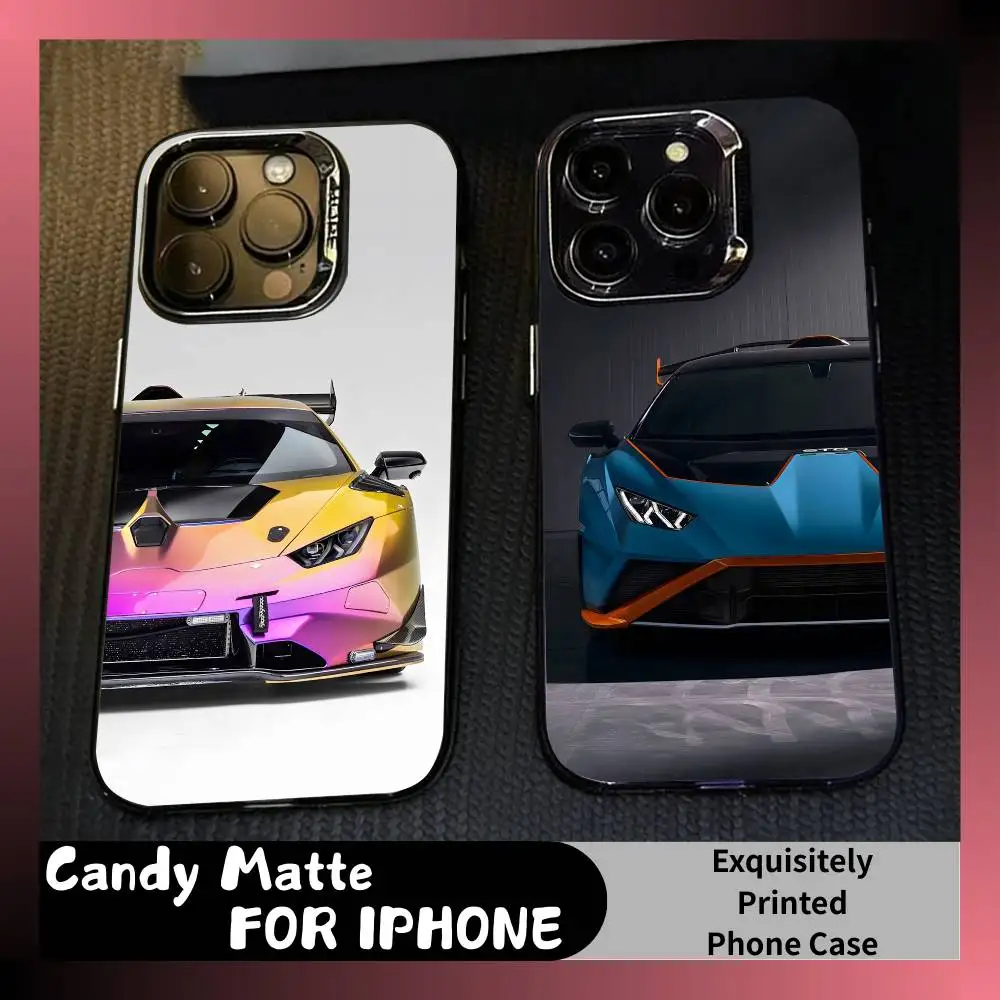 

Huracan STO Lambor-Cars Phone Case For iPhone 16 17 15 14 12 13 Pro Max Black Candy Matte Shockproof Cover