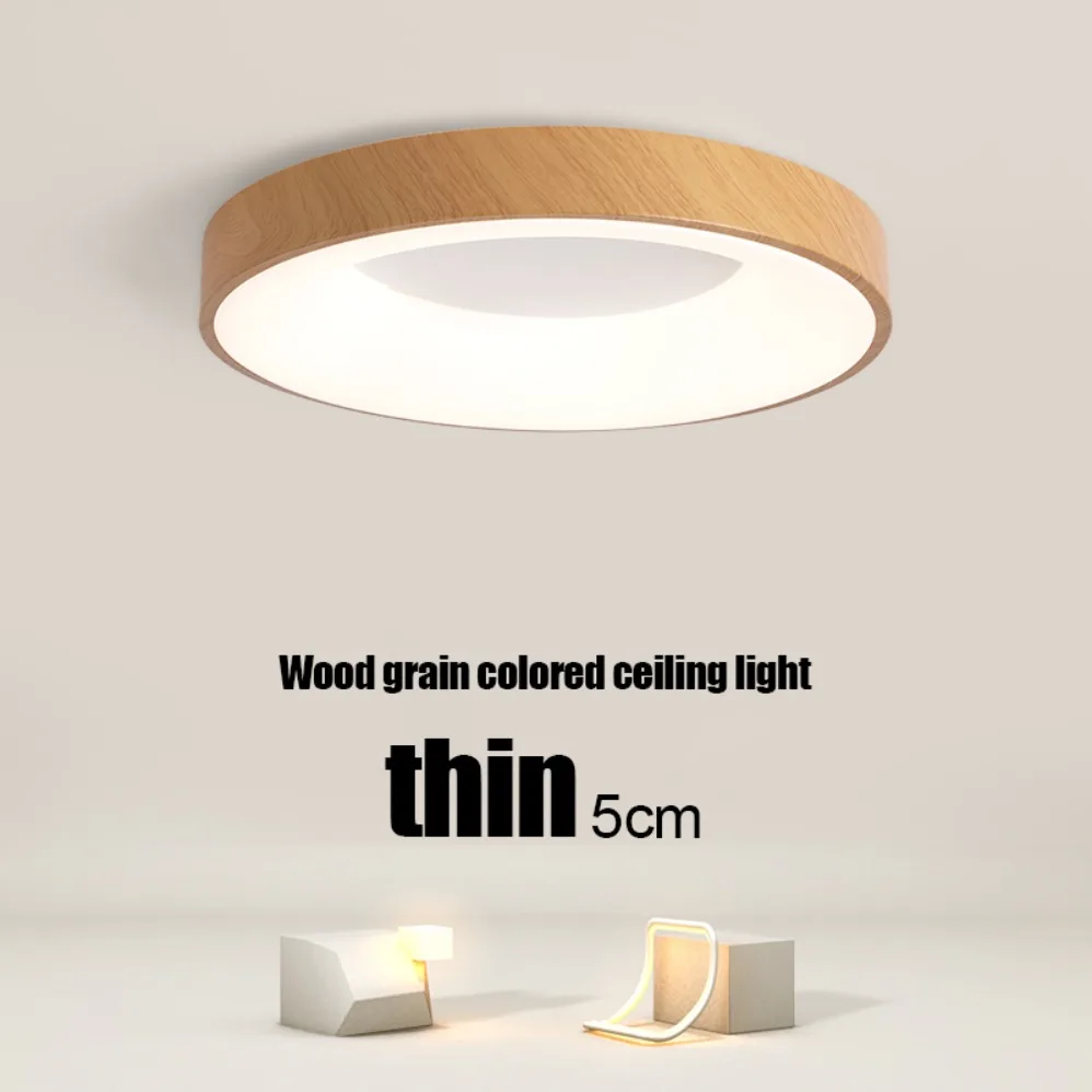 

Moderm Wood Grain Ceiling LED Light Nordic Iron Ultra-thin Round Lamp For Living Room Bedroom Study Home Decoration lamp