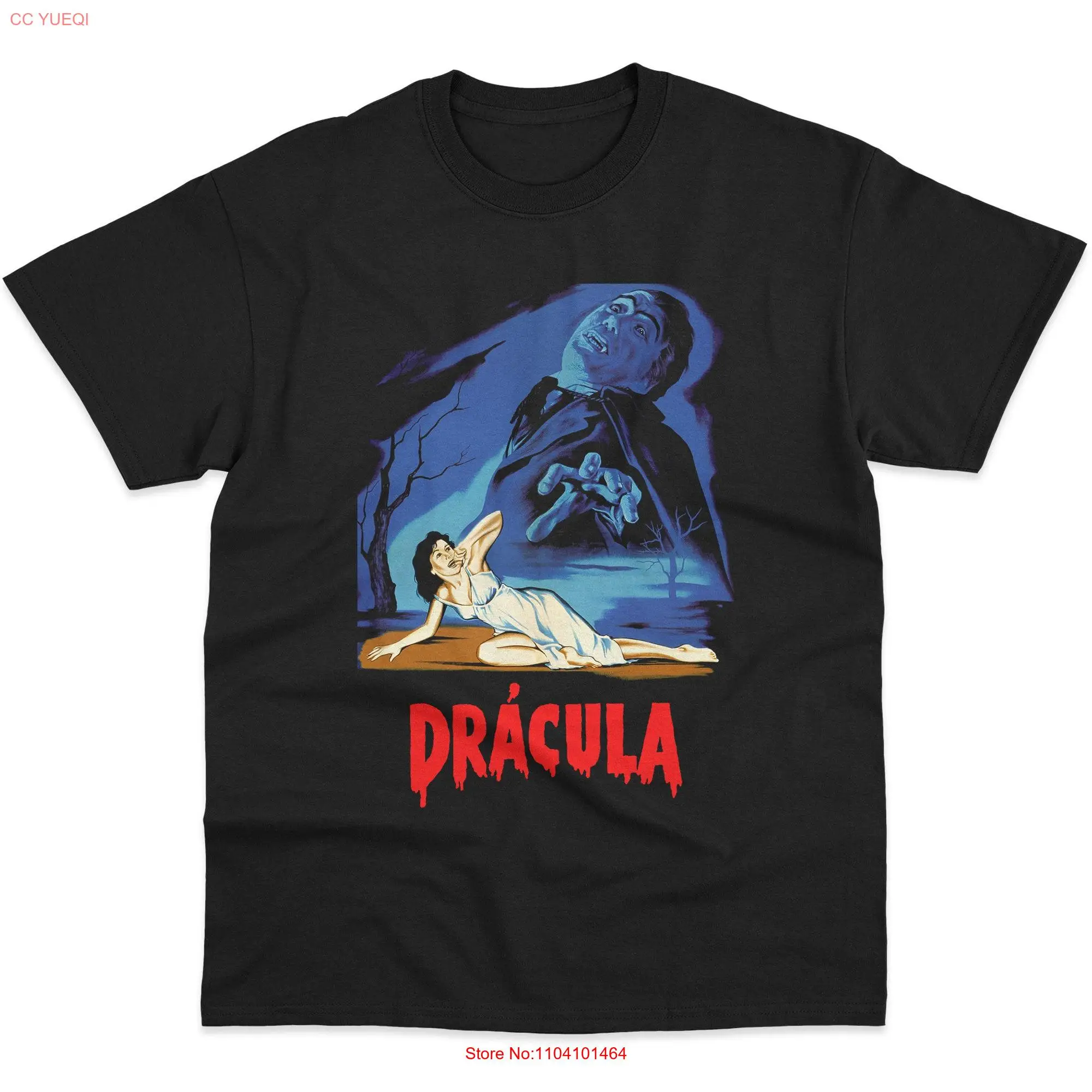 Horror of Dracula T Shirt Vintage Movie Scary for Halloween Retro long or short sleeves