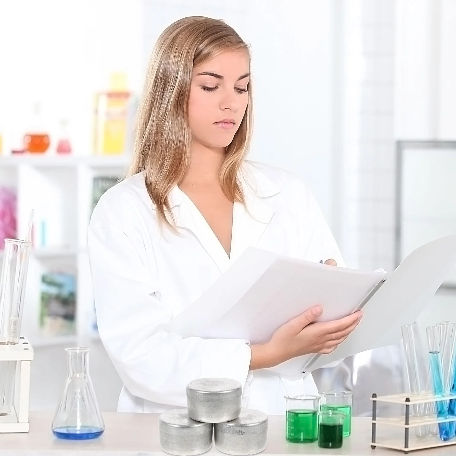 

3pcs Aluminum Weighing Tool For Chemical Biological Sampling Weighing Dish Smooth Durable Holder Teaching Equipment