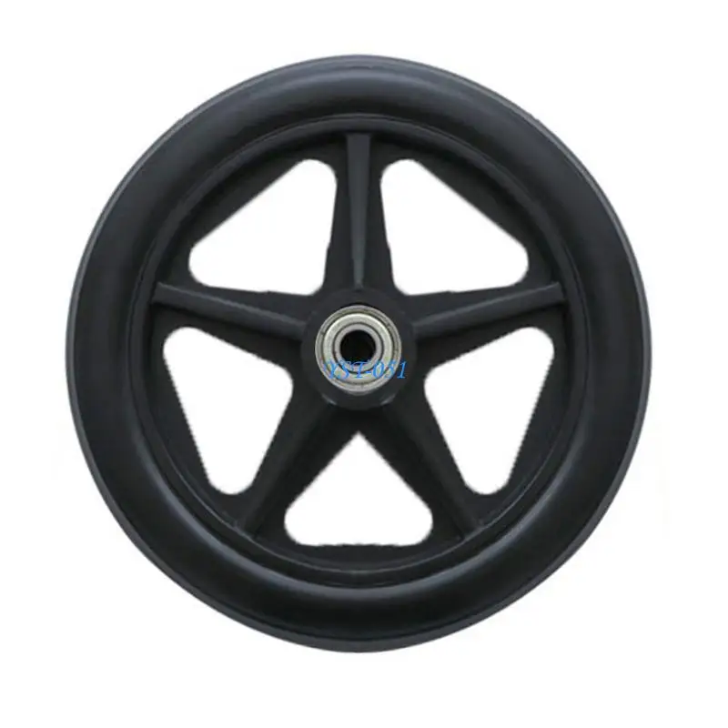 

E15A 2Pcs Wheelchair Front Wheel Universal Caster Solid Tire Wheel Easy to Install