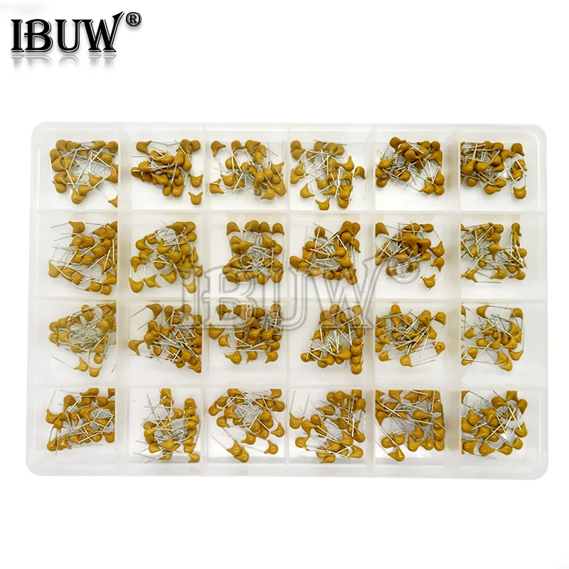 24values*20PCS =480PCS Monolithic Ceramic Capacitor 10pF~10uF,ceramic capacitor Assorted Kit + BOX