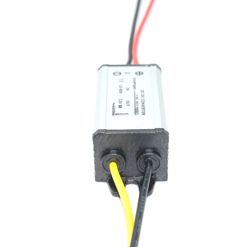 Robust IP67 Waterproof 15-80V to 12V 3A DC-DC Converter Voltage Regulator for Heavy-Duty Vehicle and Marine Environments