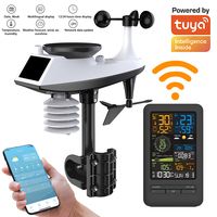 Smart Tuya Weather Station Alarm Wifi Digital Wind Speed Direction Rainfall Light Index Air Quality Temperature Humidity Meter