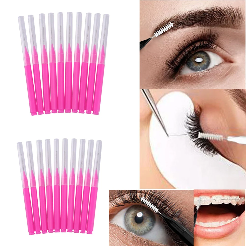 20Pcs Mini Eyebrow Brush Brow Perm Brush Disposable Brow Lifting Brushes Bendable Micro Eyelash Brush Applicators Makeup Tools