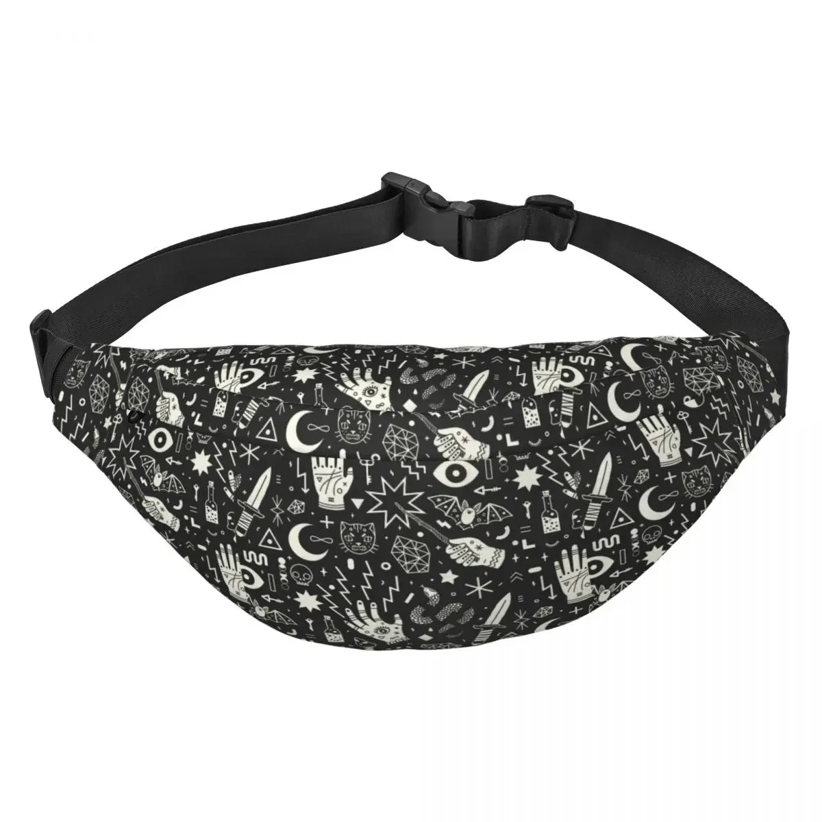 Feitiçaria e Bruxa Fanny Pack para Mulheres e Homens, Crossbody Waist Bag, Phone Money Pouch, Magic Sling, Halloween, Oculto, Viajando