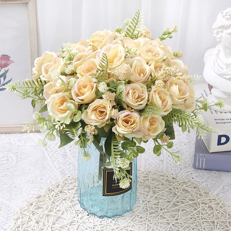 1/3/5PCS Künstliche Rose Blumenstrauß Wohnzimmer Dekoration Hochzeit Garten Blumen Garten Party Decor Outdoor braut Bouquet